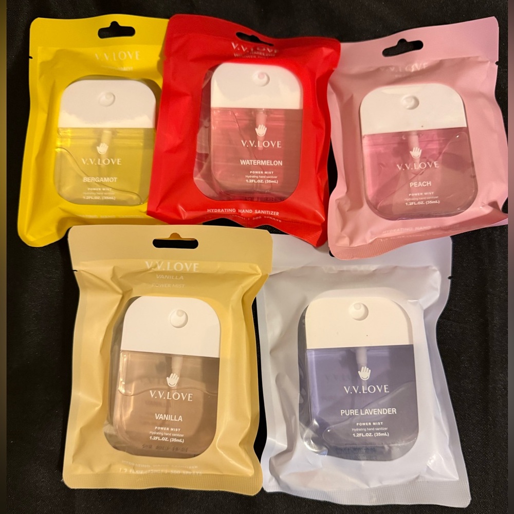 New VV Love Scented Hand Sanitizer Set of 5 Different Scents